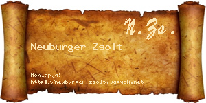 Neuburger Zsolt névjegykártya